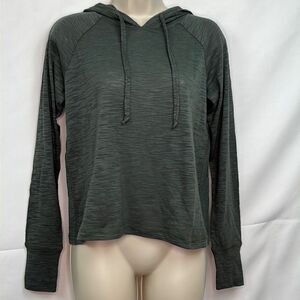 Chaser Green long sleeve hooded shirt in Olive space dye NWT size small